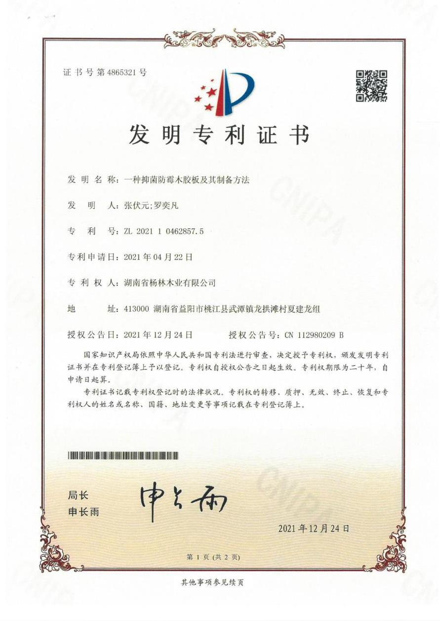 一种抑菌防霉木胶板及其制备方法